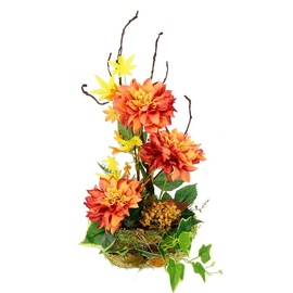 I.GE.A. Kunstblume »Dahlien-Arrangement in Pflanzschale Gesteck aus künstlichen Blumen«, orange