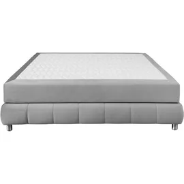 Home Affaire Boxspringbett HOME AFFAIRE "Salo", grau (hellgrau), B:126cm L:206cm, Komplettbetten, Boxspringbett, Ohne Kopfteil, inkl. Topper, auch in Überlänge 220 cm