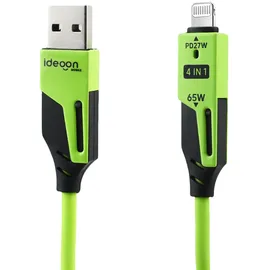 ideoon mobile 4in1 Spiralladekabel 65W grün