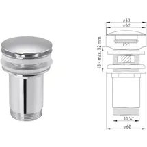 ASW Design-Excentergarnitur 105409 11/4", mit Verschlussstopfen, chrom