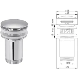 ASW Design-Excentergarnitur 105409 11/4", mit Verschlussstopfen, chrom