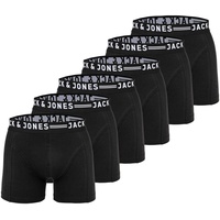 JACK&JONES Herren Boxer Shorts, 6er Pack - SENSE TRUNKS, Baumwoll-Stretch Schwarz XL