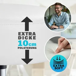 CASARIA® Drehhocker Höhenverstellbar Dicke Polsterung Weiß