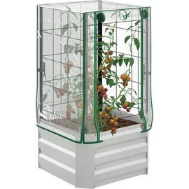 Outsunny Hochbeet Pflanzkasten 53 x 53 x 90 cm Silber