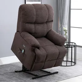 Homcom Sessel mit Aufstehhilfe Polyester, Mehrschichtenplatte, Stahl, Schaumstoff
