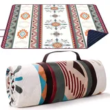 LARUTAN - Wasserdichte Picknickdecke, 200 x 200 cm, große Stranddecke für Picknick im Freien, Strandmatte mit Tragegriff, hitzebeständig, für Camping, Strand, Picknick