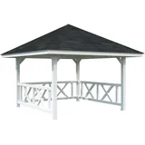 Palmako Pavillon Bianca 8,3 m2 Set 101 weiß lackiert