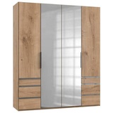 WIMEX Level 200 x 236 x 58 cm Plankeneiche Nachbildung mit Spiegeltüren und Schubladen