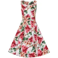 Hearts & roses London Swing Kleid Gracie Floral Vintage Rockabilly Retro, Größe:XL - XL