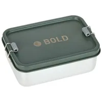 Lässig Brotdose Kinder - Edelstahl Lunchbox BOLD, dark olive