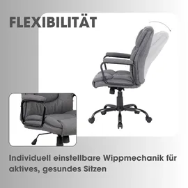 byLIVING STING Chefsessel Polyester Grau/Schwarz