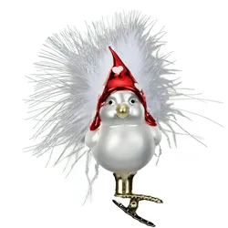 Liebes Gefieder 8.5 cm - Inge-Glas 10101S024 Zuckersüßes Weihnachtsfest - Christbaumschmuck Glas mundgeblasen