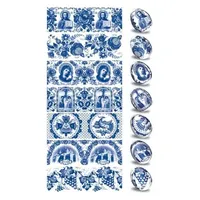 Ukrainisches Kunsthandwerk Ostereier Folie GZHEL. Zwiebelmuster. Nr.11 reicht für 7 Eier. Schrumpfolie. Eier-Banderolen