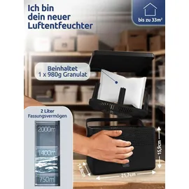 bonaura.de AirOne Max Luftentfeuchter ohne Strom bis 33m2: Titanium Gray - Grau