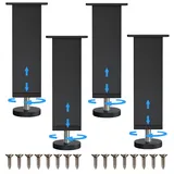 4er Set Möbelfüße Höhenverstellbar, Rechteckig, Schwarz, 10-11cm, Metall und Nylon, Belastbar bis 400kg, Möbelbeine für Sofa, Schrank, Tisch und Schuhschrank