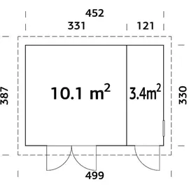 Palmako Kalle 4,52 x 3,30 m natur