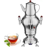 Homelux Samowar 2.5L Teekocher Edelstahl 1850 Watt Teeautomat Teemaschine mit Teekanne, Warmhaltefunktion Eingestellte Temperatur für Gastrobetriebe