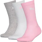 Puma Kinder Socken, Vorteilspack - Sport Junior, Frottee-Sohle, Rippbündchen, Logo Rosa 31-34 3er Pack (1x3P)