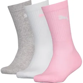 Puma Kinder Socken, Vorteilspack - Sport Junior, Frottee-Sohle, Rippbündchen, Logo Rosa 31-34 3er Pack (1x3P)