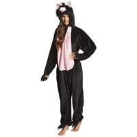 Boland 88172 - Kostüm Katze, Länge ca. 165 cm, für Teenager und Erwachsene, Plüsch-Overall mit Kapuze, Jumpsuit, Anzug, Kitty, Haustier, Tier, Verkleidung, Karneval, Mottoparty