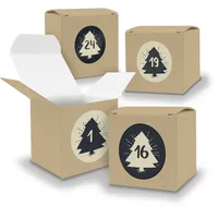 Adventskalender zum Füllen 24x Würfel BRAUN 650mm inkl Stickerbogen V05 Z19