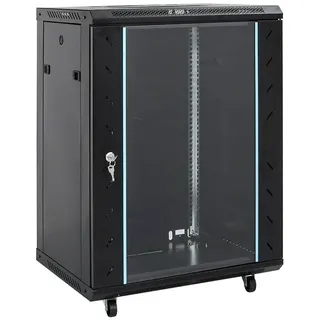 vidaXL 15U Netzwerkschrank 19" IP20 Schwarz 60x45x86 cm
