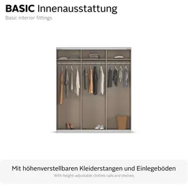 Rauch Wäscheschrank OTELI 203 x 210 x 62 cm Schwarz