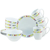 CreaTable CreaTable, 24170, Serie Happy Birthday, 12-teiliges Geschirrset für