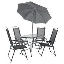 VCM Gartenmöbel-Set 5-tlg. Grau