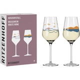Ritzenhoff & Breker RITZENHOFF 6171001 Weißweinglas 300 ml - Serie Herzkristall - 2er Set mit Motiv in Roségold - Made in Germany
