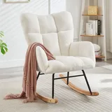 Modernes Schaukel-sessel – 69 X 89 X 101 Cm – Ergonomischer Komfort Für Wohnzimmer, Schlafzimmer, Büro, Kinderzimmer Oder Balkon – Holz- Und Metallgestell – Skandinavischer Minimalismus