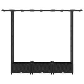 vidaXL Hochbeet mit Rankgitter und Dach 164 x 40 x 123 cm Schwarz