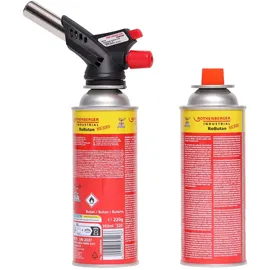 Rothenberger Industrial 1000003307 Gasbrenner inkl. Piezozünder, inkl. Gasflasche 1 Set