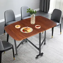 CNCEST Klappbarer Esstisch Küchentisch Klappbar mit Rollen Holz Klapptisch Mobiler Holz-küchentisch für Arbeitszimmer Schlafzimmer zu Hause, Vintagebraun