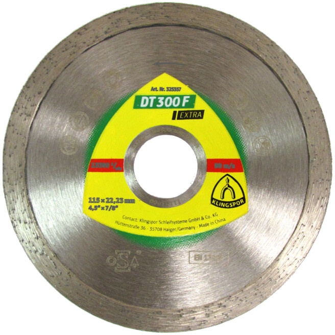 Klingspor DT 300 F Diamanttrennscheiben, 115 x 1,6 x 22,23 mm 1,6 x 7 mm, geschlossener Rand