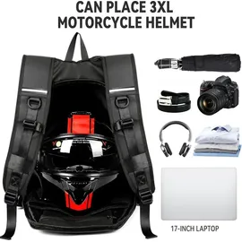 Siehe Bilder Motorradrucksack Herren wasserdicht Schwarz Laptoptasche