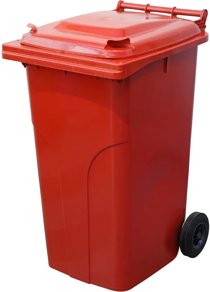 Abfall- und Wertstoffsammelbehälter / 2-Rad Container (F) -  rot / rot / 580