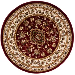 Kadima Design Traditioneller Teppich in Trendfarben `Glazert` . Farbe: Rot, 133x133 cm