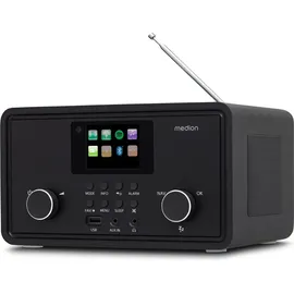 Medion P85027 Internetradio (DAB UKW Radio, Spotify Connect, WLAN, Bluetooth, Streaming, Equalizer, Farbdisplay, USB, AUX, Wecker, Schlummerf... - schwarz