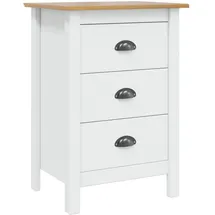 vidaXL Nachtschrank Hill 46 x 35 x 65 cm Weiß/Honigbraun