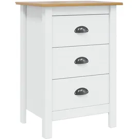vidaXL Nachtschrank Hill 46 x 35 x 65 cm Weiß/Honigbraun