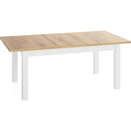 WFL GROUP Lindberg 160 x 76,5 x 70 cm ausziehbar Eiche Braun/Weiß