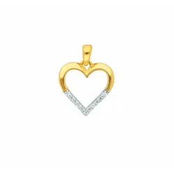 Herzkette ADELIA ́S "schmuck, damen schmuck, für sie, hochwertig, preiswert, günstig", gold, Halsketten, Damen, Gelbgold 333-Gold, Gelbgold 333, Gold, Schmuckset mit bis 45 cm stufenlos verstellbarer 925 Silber Halskette