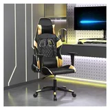 vidaXL Gaming-Stuhl Kunstleder Schwarz und Gold
