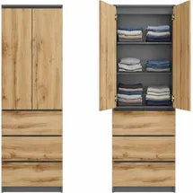 home collective Kleiderschrank 50 x 40 x 180 cm Anthrazit/Eiche