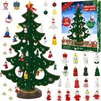 2024 Adventskalender Hölzernen Weihnachtsbaum 35 Ornamenten 24 Tage Countdown Weihnachten Weihnachtsgeschenke Kinder & Erwachsene