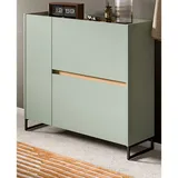 inn.furn Schuhkipper 110 x 94 cm mit zusätzlichem Stauraum Soft-Close grün / grün