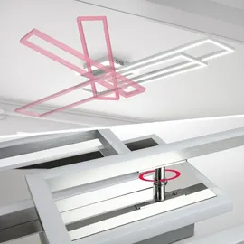 B.K.Licht LED Deckenleuchte CCT Rahmenleuchte schwenkbar dimmbar Timer Nachtlicht 40W Alu - Silber/Grau