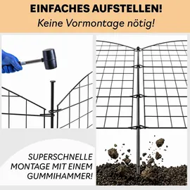 V2Aox Teichzaun 8 x 1 cm Schwarz/Metall