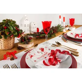 Excelsa Merry Christmas Geschirr 18-tlg. weiß/rot